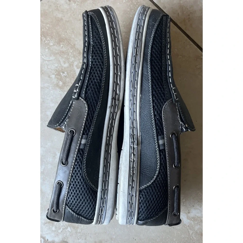 Brix Dacio Boat Shoes Slip On Loafers Men's 8.5 Gray Vegan Leather